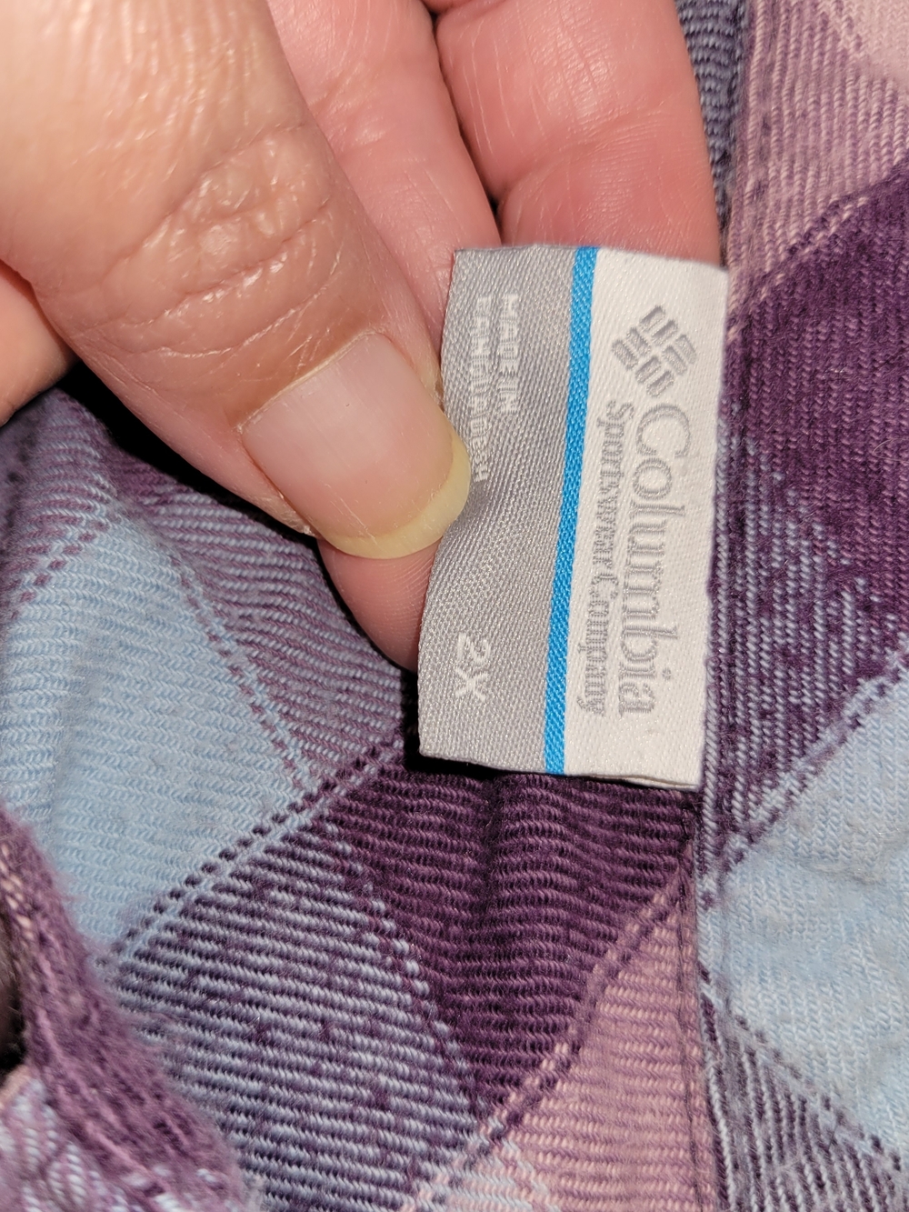 Womens Columbia Plaid Flannel Shirt - Purple - Picture 5 of 6